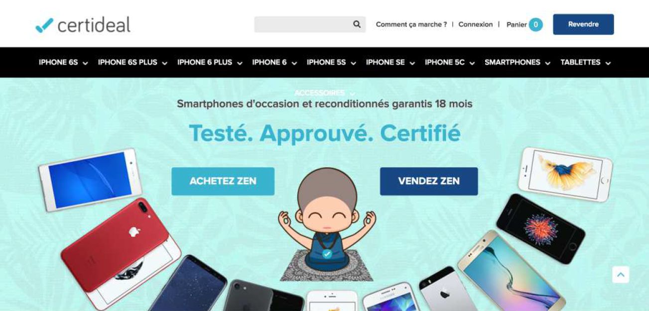 Capture d'écran du site Certideal